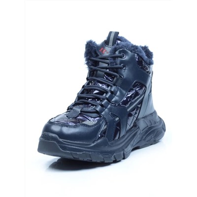04-8525-2 DARK BLUE Ботинки зимние женские (искусственные материалы)