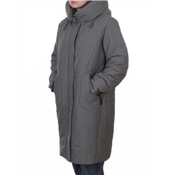 A618 GRAY/GREEN Пальто зимнее женское (верблюжья шерсть, 120 гр. холлофайбер)