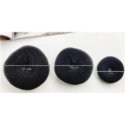 Бублик для волос Черный (8 см)