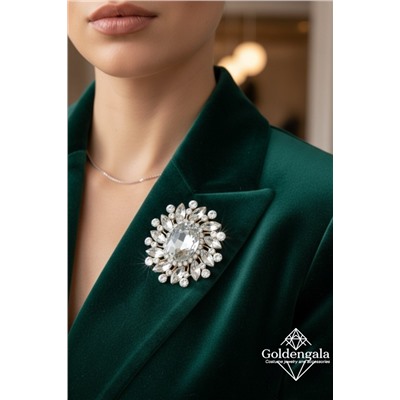 Брошь-кулон крупная с кристаллами БР4 модель БРО/13