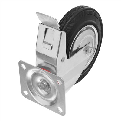 Колесо поворотное с тормозом D 200 мм, крепление  платформенное Сибртех