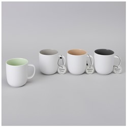 НАБОР КРУЖЕК BRONCO "VELOUR" 4 ШТ. 400 МЛ МИКС БЕЛЫЙ