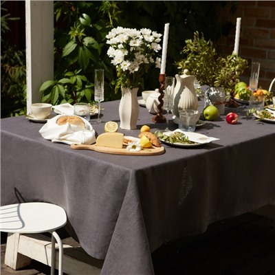 Скатерть Этель Linen collection graphite 145х185см, 100%лён 265 г/м2