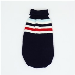 Свитер "Полоски", XS (ДС 17, ОШ 17, ОГ 23-37 см), синий