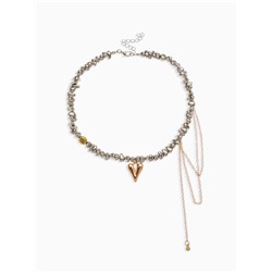 Колье «Сердце» водопад, цветной