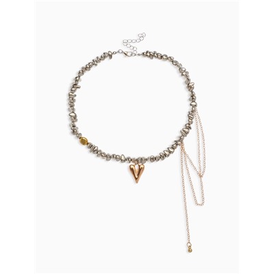 Колье «Сердце» водопад, цветной