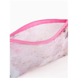 Косметичка-пенал на молнии, с рисунком, розовая