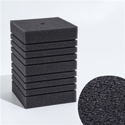 Губка прямоугольная для фильтра турбо № 16, 14×14×20 см, серая