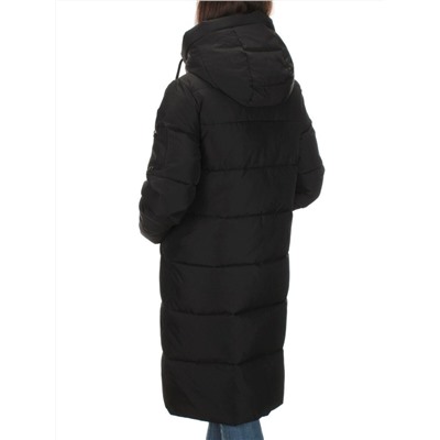 2208 BLACK Пальто зимнее женское Flance Rose (200 гр. холлофайбер)