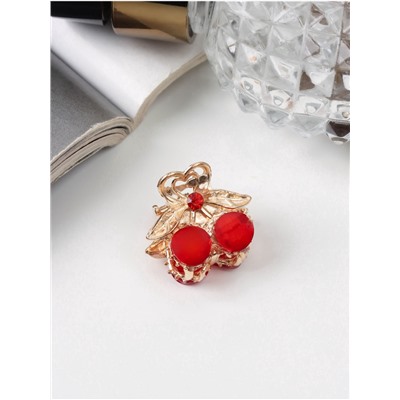 Крабик для волос «Арфея», вишенки, 2.3 см, золото МИКС