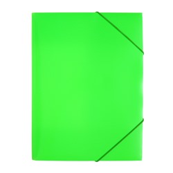 Папка на резинке А4, 500 мкм, Calligrata Neon, корешок 30 мм, неоновая, салатовая
