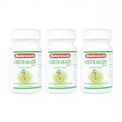 Набор Читракади Вати (3 х 80 таб, 300 мг), Сhitrakadi Bati Set, произв. Baidyanath