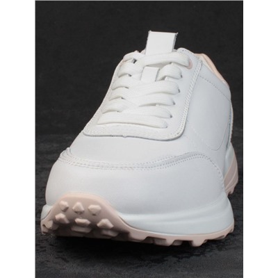 05-HY23-2D WHITE/PINK Кроссовки женские (натуральная кожа)
