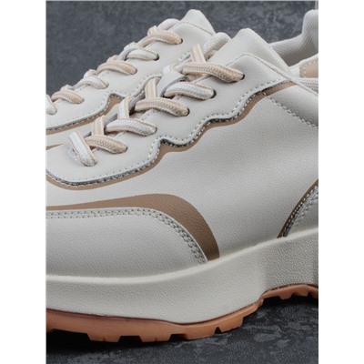 03-YC353-1 BEIGE Кроссовки женские (натуральная кожа)