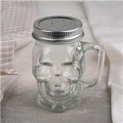 Солонка «Череп. Хэллоуин», 100 мл, 7×6.5×8.5 см, стекло, прозрачная