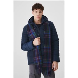 Szalik męski w kratę z wiskozą  kolor multicolor