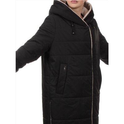 M-9115 BLACK Пальто зимнее женское (верблюжья шерсть)