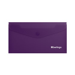 Папка-конверт на кнопке Berlingo "Soft Touch", C6, 200мкм, софт-тач, фиолетовая