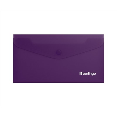 Папка-конверт на кнопке Berlingo "Soft Touch", C6, 200мкм, софт-тач, фиолетовая