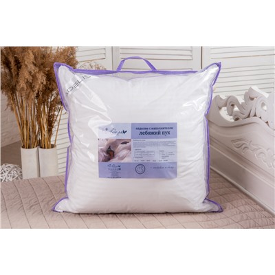 Подушка "Лебяжий пух" страйп-сатин  леб.пух, атл.кант,отстрочка,лента,сумка(Н)