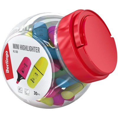 Текстовыделитель Berlingo "Textline HL100" мини, ассорти, 1-5мм