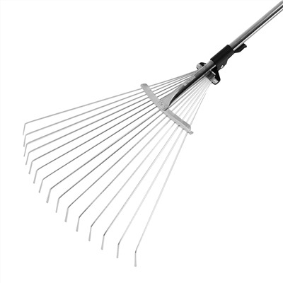 Грабли веерные стальные, 190 - 520 х 1200 - 1500 мм, 15 зубьев, раздвижные, стальной черенок, Palisad