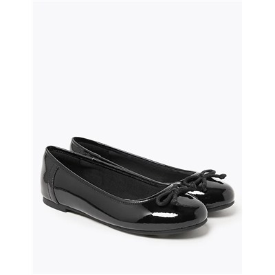 Kids’ Leather Ballerina School Shoes (13 Small - 7 Large)