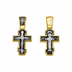 Крест (образ Покрова) из серебра литье выборочное золочение ручная работа