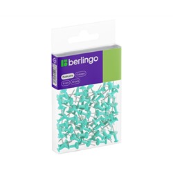 Кнопки силовые Berlingo, 50шт., цветные, ПВХ упак., европодвес, голубые