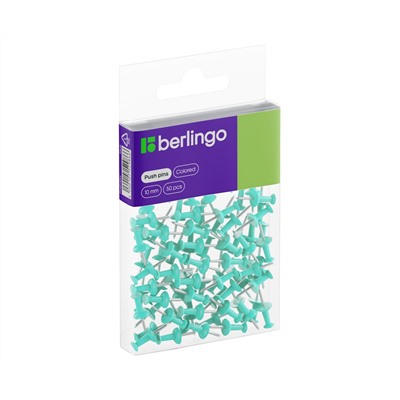 Кнопки силовые Berlingo, 50шт., цветные, ПВХ упак., европодвес, голубые
