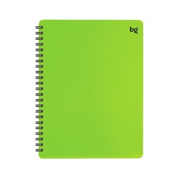 Тетрадь 60л. А5 клетка на гребне BG "Neon", пластиковая обложка, салатовая