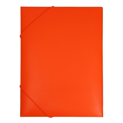 Папка на резинке А4, 500 мкм, Calligrata Neon, корешок 30 мм, неоновая, красный апельсин