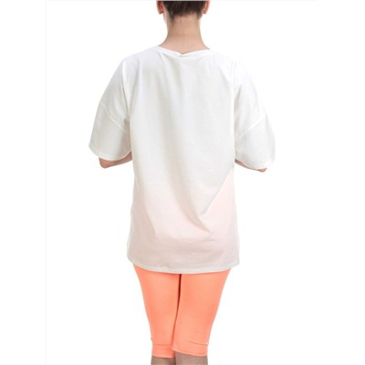 KD-791 WHITE/CORAL Костюм-двойка женский 7986 TREND