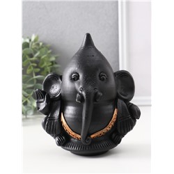 Фигурка гипс «Ганеша», 14.5×13.5×9 см, чёрная