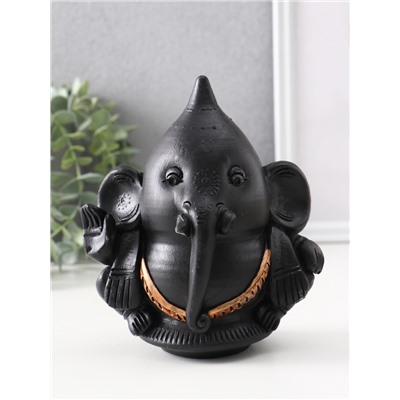 Фигурка гипс «Ганеша», 14.5×13.5×9 см, чёрная