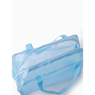 Косметичка - сумочка на молнии для бассейна, с ручками, с рисунком, голубая