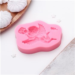 Молд для заливки «Ангел с букетом», силикон, 9.3×6×1.9 см, розовый