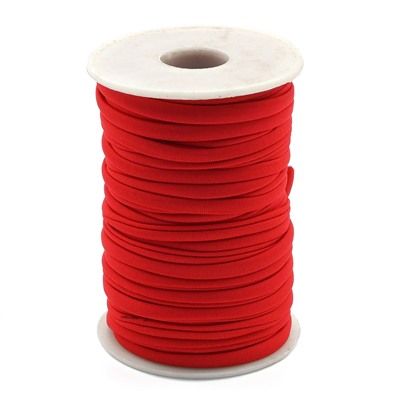 Шнур для плетения нейлоновый 5*2мм цв.красный.