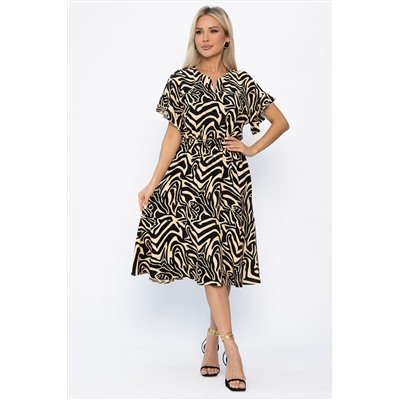 Платье Кристи (бежево-черное) П13872-35М