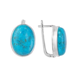 Серьги 'Алсу' с бирюзой, родий ИВСК31115Х20БЗ0R6