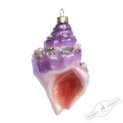 Ракушка Конча сиреневая (стекло) 6,5х5,5х11 см