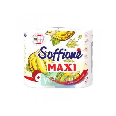 Полотенце бум. Soffione "Maxi" белое, 2сл., 2рулона (6) - 6/3