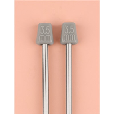 Спицы для вязания, прямые, d=3.5 мм, 35 см, 2 шт.