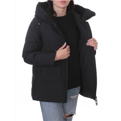 M-M07 BLACK Куртка зимняя женская (150 гр. холлофайбер)