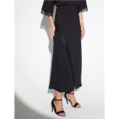 Юбка миди  на запАх из креп-шифона с кружевом