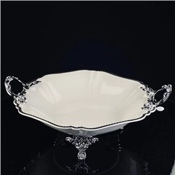 205-906 Глубокое блюдо 35,5см на ножках с ручками ATLANTIS в под.уп.(х4)Фарфор