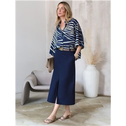 Юбка-миди из хлопка с разрезом