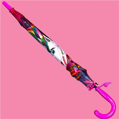 Зонт-трость для девочки с мультгероями полуавтомат Арт 004/2