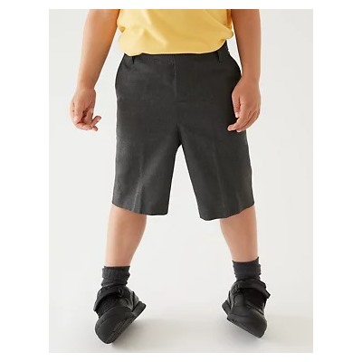 2pk Boys' Slim Leg Plus Fit School Shorts (4-14 Yrs)