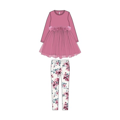 Комплект для девочки: платье, леггинсы